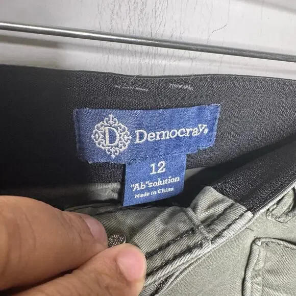 Democracy Absolution Cargo Pants Size 12 Olive Green Utility Stretch Casual - Picture 5 of 10